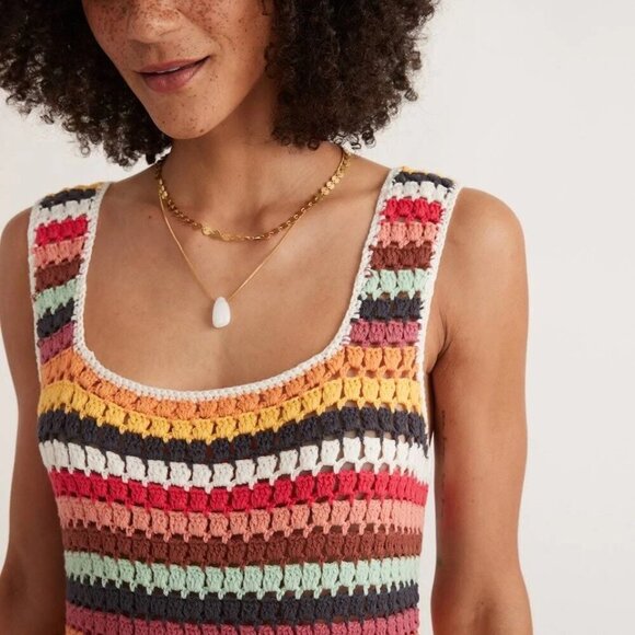 NWT Marine Layer Archive Fiona Crochet Dress Multi Stripe Size XS - Picture 1 of 9